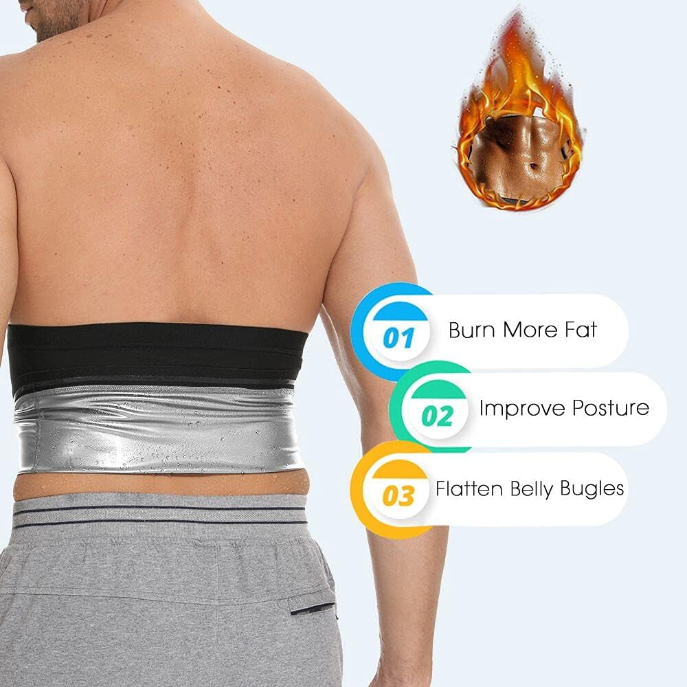 Elevate Your Fitness Game with Our Silver Sauna Belt Waist Trimmer for Men – Maximize Sweat and Shape Your Core!