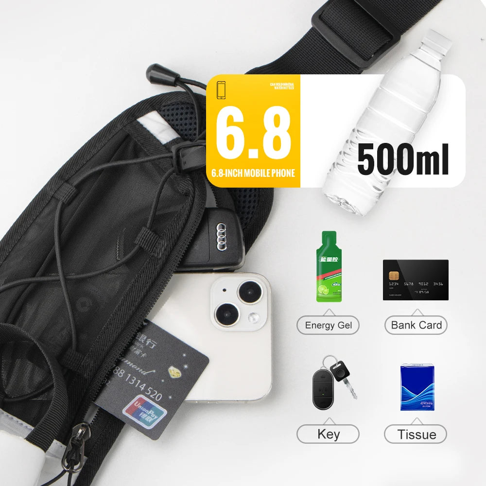 Ultimate Marathon Running Waist Bag - Dual Pocket Fanny Pack for Phone and Water Bottle - Unisex Fitness Gear