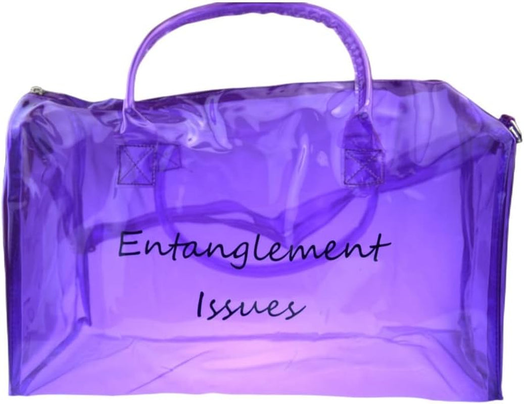 Clear Gym Bag for Women, Clear PVC Tote Bag Large Sports Duffel Bag Bright Candy Color Jelly Bag with Durable Metal Zipper for Gym, Travel, Beach Purple